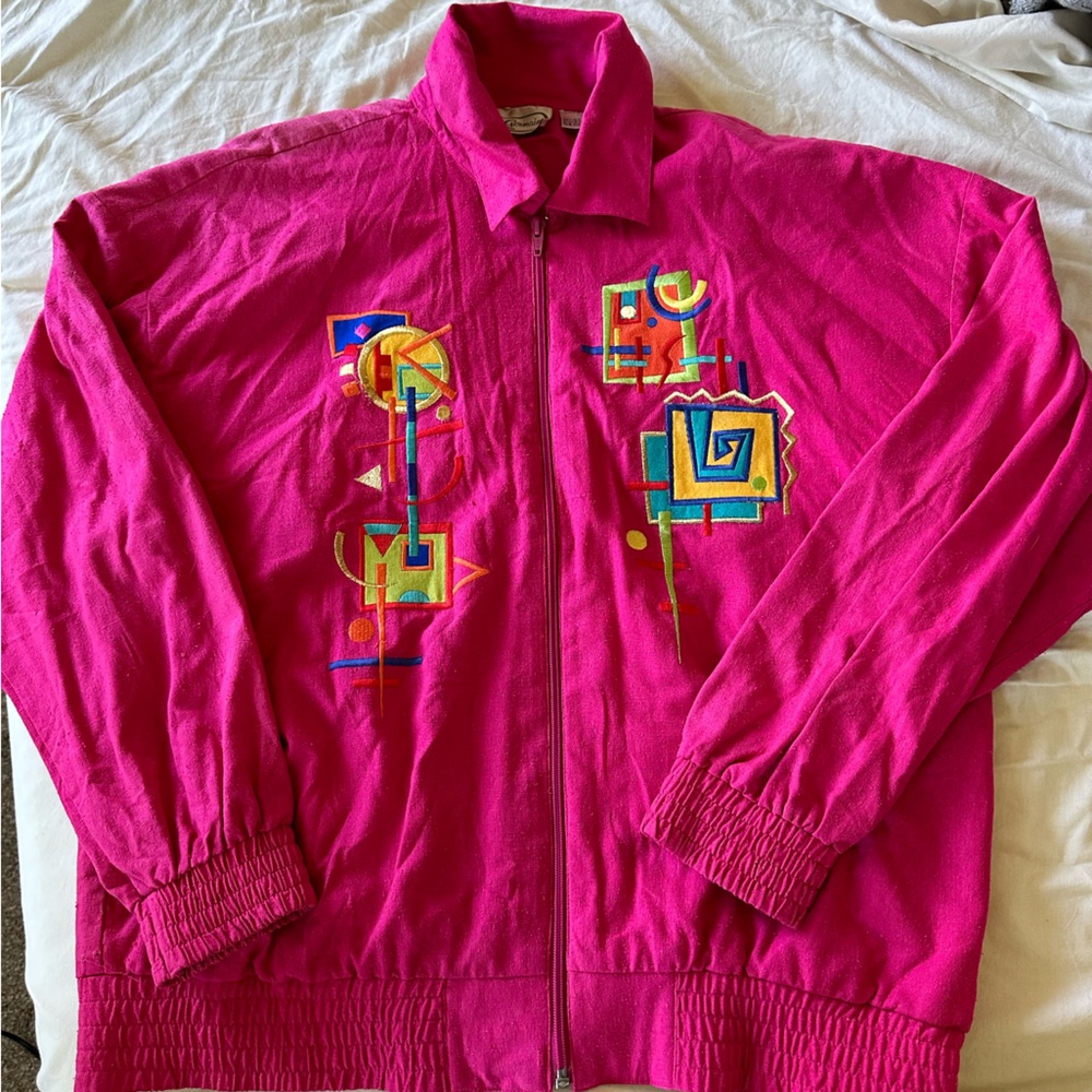 Retro vintage jacket. Vibrant pink. Collected from vintage store.